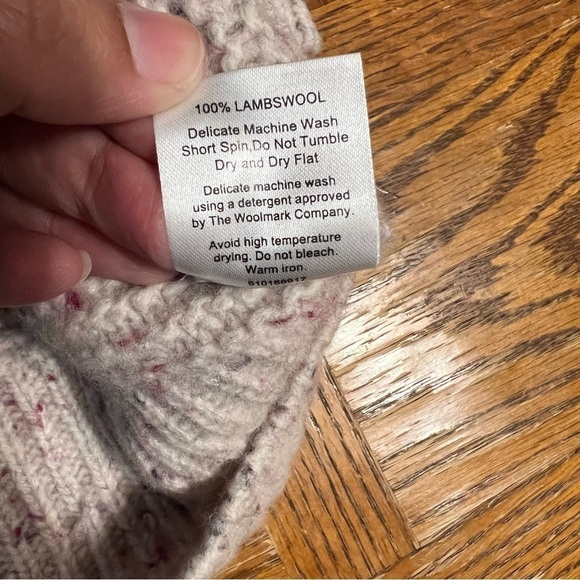 WoolOvers Multicolor Knit Turtle Neck Kangaroo Pouch Lambswool Sweater Sz S - Picture 10 of 14